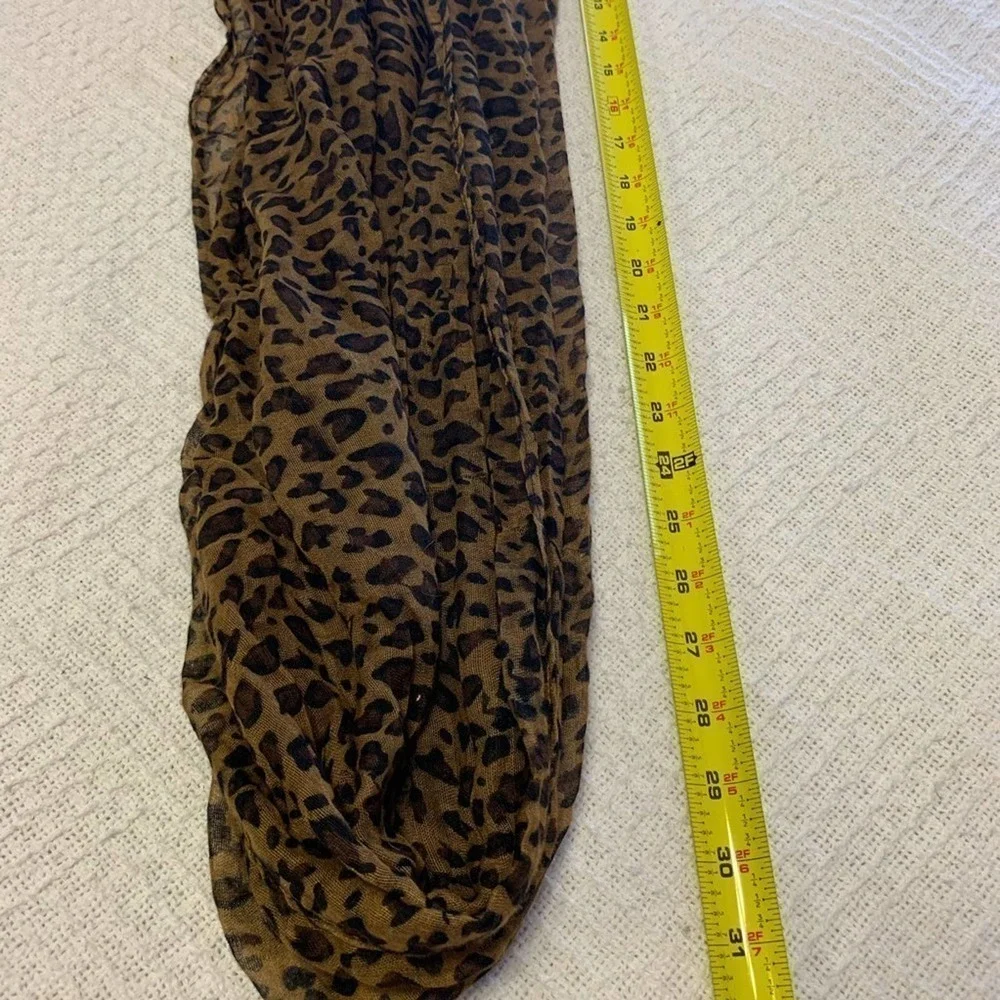 Leopard brown and black print infinity scarf